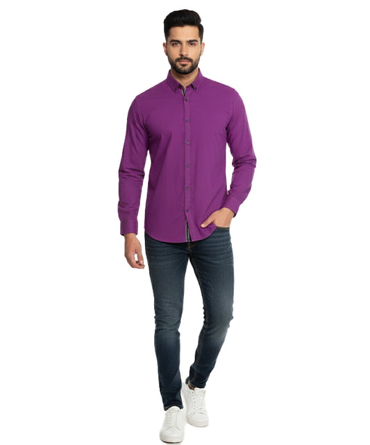 Men's Casual Shirt - Shc-0646 Purple