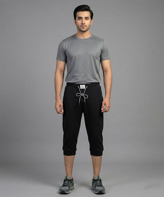 Men's Sports Knit Black Short- BR-0100