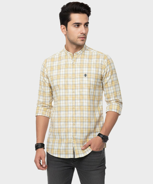 Men's Casual Shirt - Shc-1458 Yellow Chk