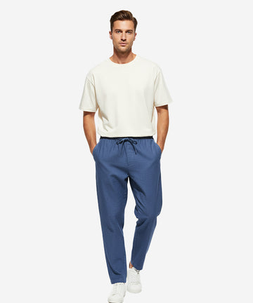 HR Clothing Men's Linen Trousers - Navy