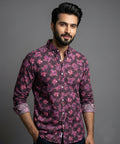 Men's Casual Shirt - Shc-0815 Maroon Floral