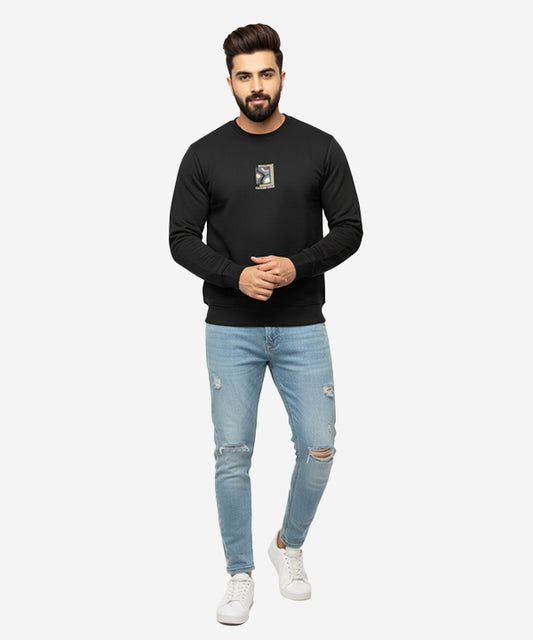 Men's Sweat Shirt - Black Tsh-5975