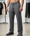 Waffle Knit Elastic Waist Trousers - D grey Lwr-0694