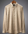 Men's Casual Shirt - L Coffee Shc-1974 Strech Fabric(ORG)
