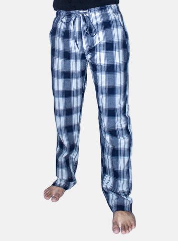 Men's Casual Pajama Lwr-0241 N/White Chk