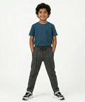 Kids Smart Baggy stretchable premium trouser Self Black Texture BLW-0136