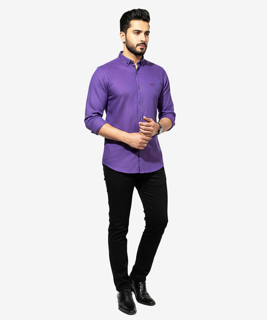 Men's Casual Shirt - Shc-1068 Dotted Purple