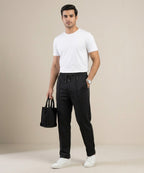 Men’s Inter Lock Smart Baggy Trouser– LWR-0714 Black