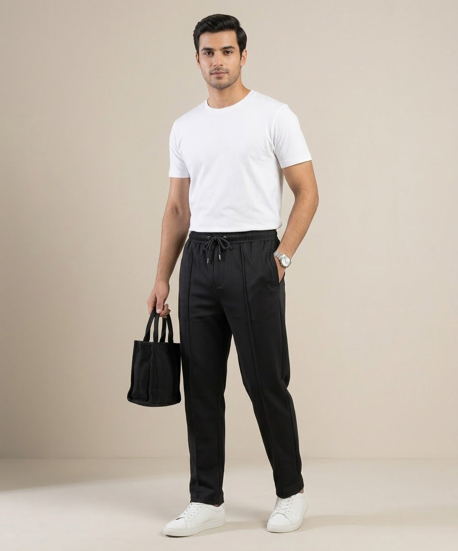 Men’s Inter Lock Smart Baggy Trouser– LWR-0714 Black