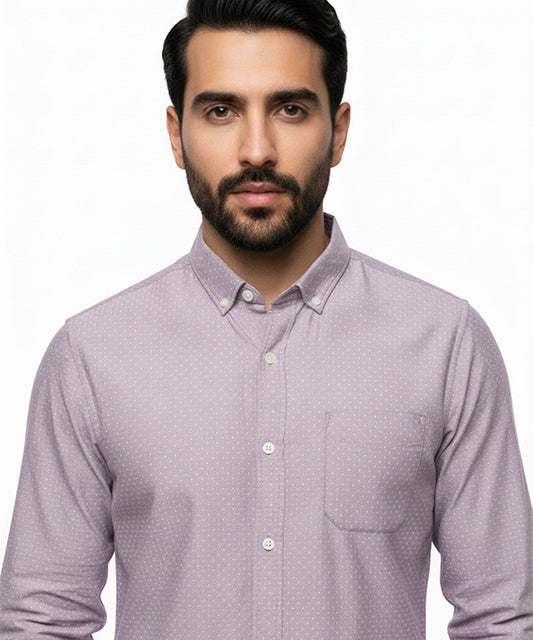 Men's Casual Shirt - Shc-1480 Dotted Durple
