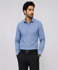 Men's Dress Shirt - Texture Blue Dsh-0295