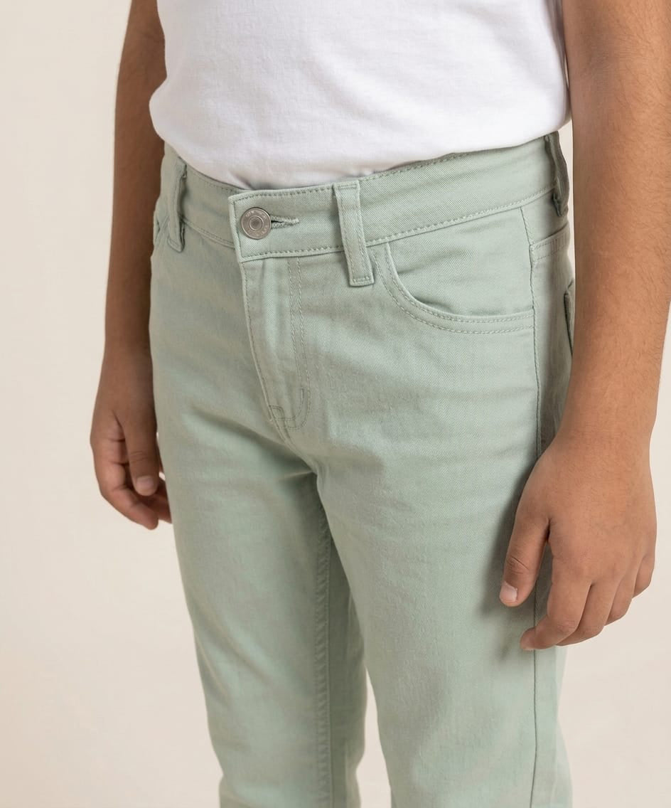 Kids Cotton Chino Pant - Bcp-0036 L Green