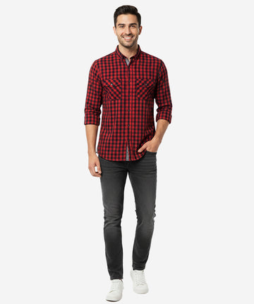 Men's Casual Shirt - Shc-1759 Red Chk A