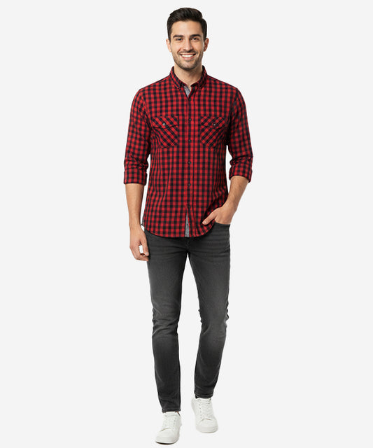 Men's Casual Shirt - Shc-1759 Red Chk A