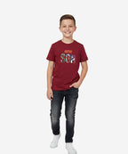 HR clothing Kids Super Son Tee's- Maroon BTS-1899