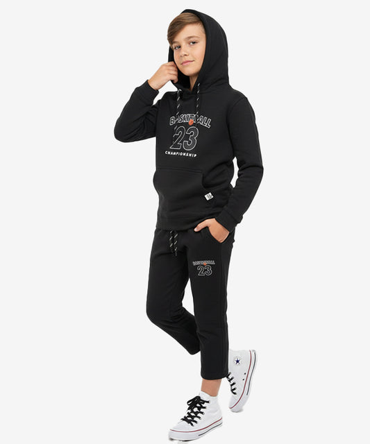 Kids Basket Ball Hoddie Bts-1912 - Black