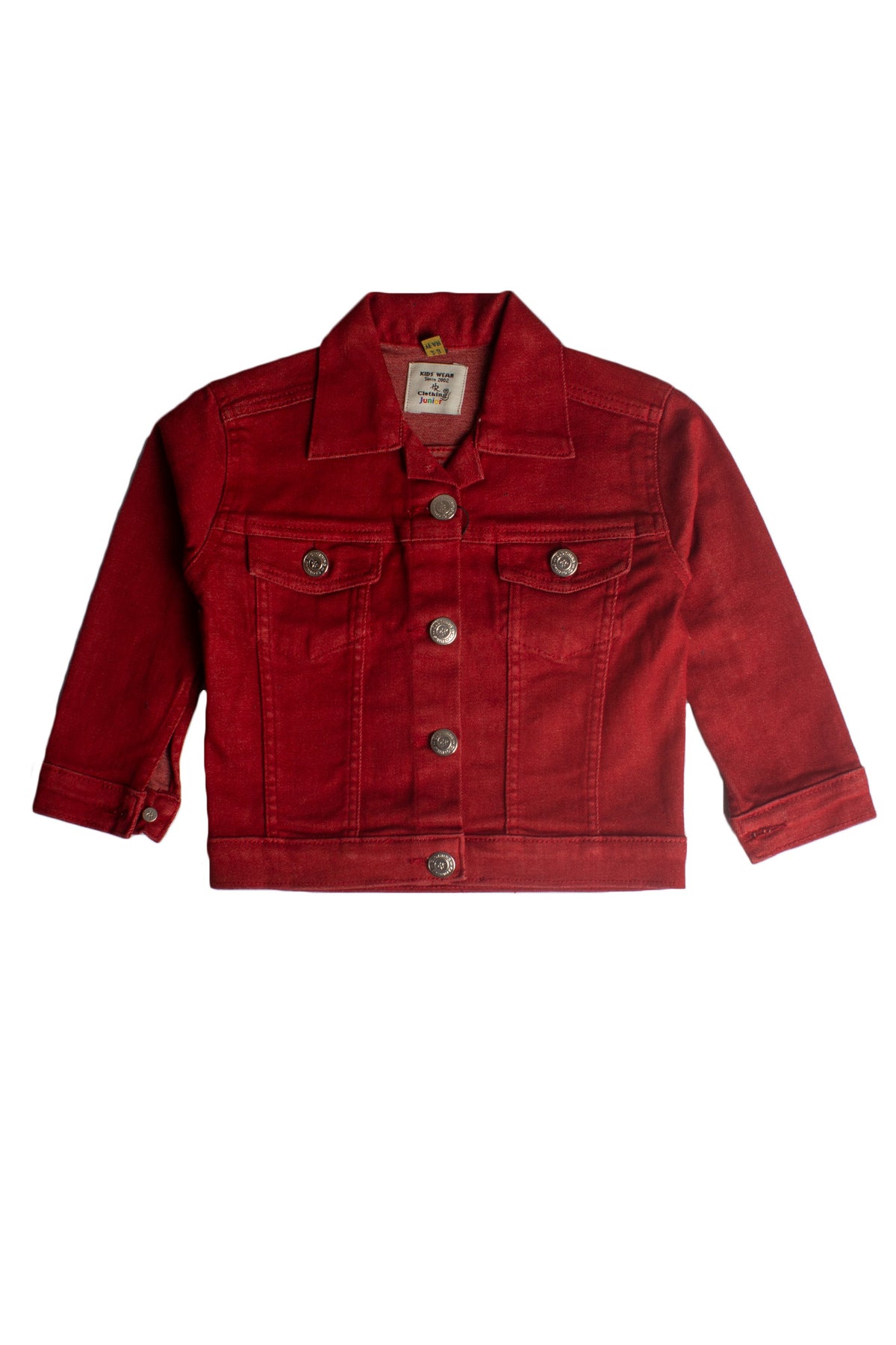 Kids Unicorn Back Printed Denim Jacket BJK-0050 Maroon