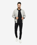 Men's Leather Jacket - Printed White JK-0438