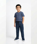 Kids Smart Baggy stretchable premium trouser Navy Texture BLW-0136