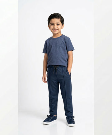 Kids Smart Baggy stretchable premium trouser Navy Texture BLW-0136