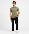 A|X Logo Self-Textured Polo T-Shirt TSH-7163 Olive