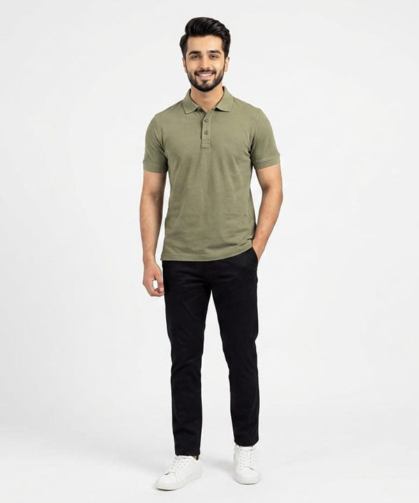 A|X Logo Self-Textured Polo T-Shirt TSH-7163 Olive