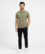 A|X Logo Self-Textured Polo T-Shirt TSH-7163 Olive