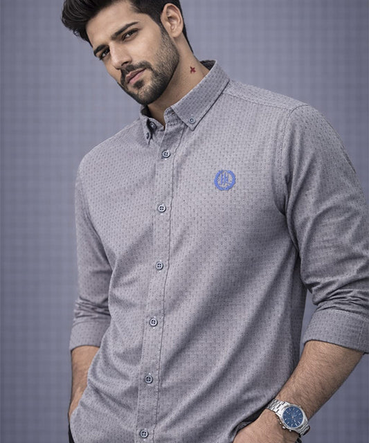 Men's Casual Shirt - Shc-1063 Dotted Grey