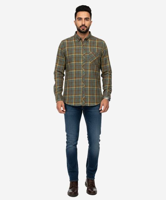 Men's Casual Shirt - Shc-1192 Green Chk