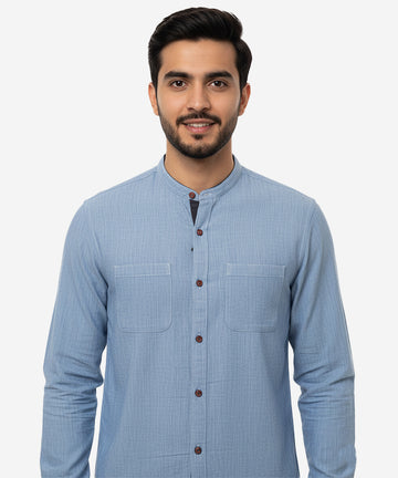 Men's Casual Textured Shirt - Sky Texture Shc-1400