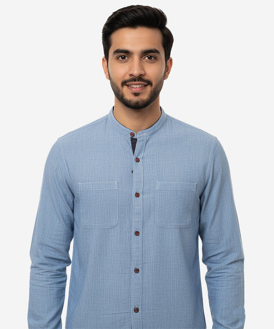 Men's Casual Textured Shirt - Sky Texture Shc-1400