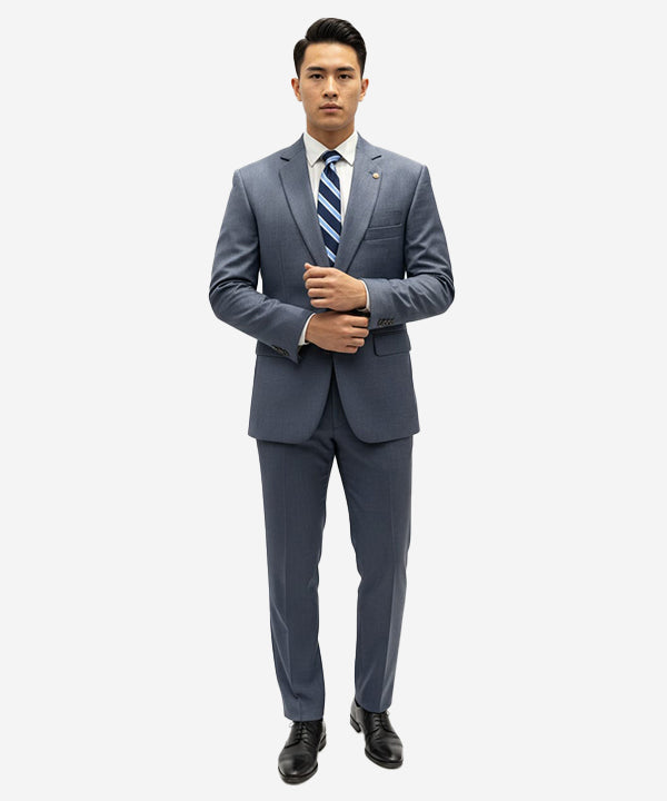 Formal Suit Gst-0124 Silver Grey 2 Button