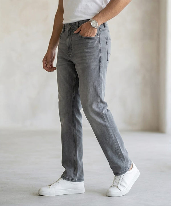 Men's Denim Smart Baggy Jeans - D-Grey - JP-2263