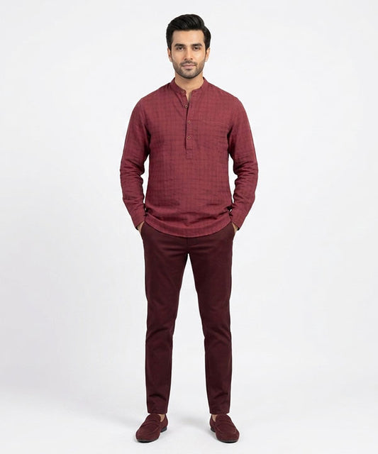 Men's Casual Shirt - Maroon Shc-1590 ORG