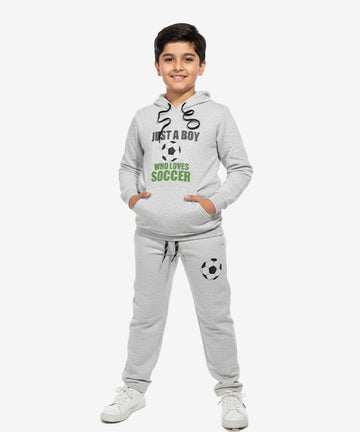Kids Soccer Hoddie Bts-1911 - L Grey