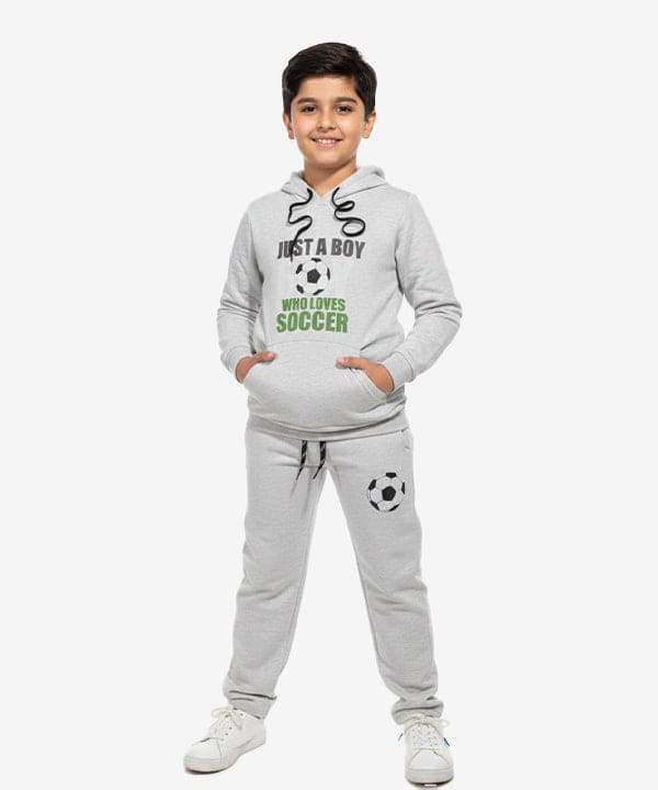 Kids Soccer Co-Ord Suit - L Grey