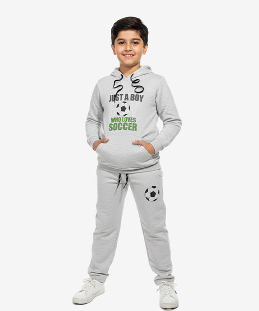 Kids Soccer Hoddie Bts-1911 - L Grey