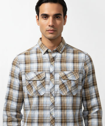 Men's Casual Shirt - Shc-1484 Brown Chk