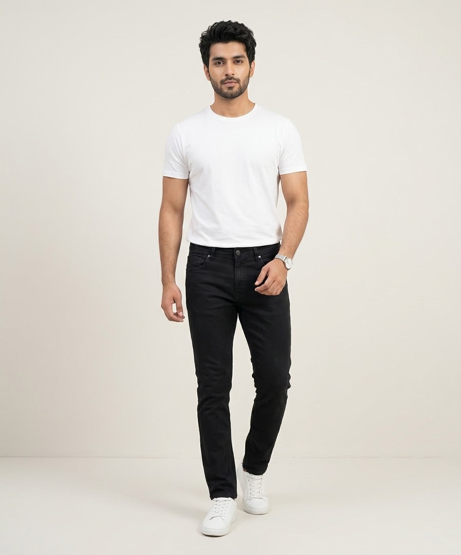 Men's Denim Slim Fit Jeans- Black JP-1782