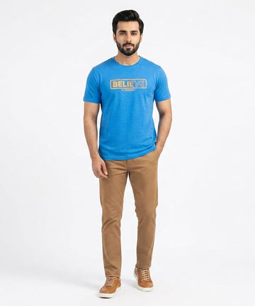 HR Clothing Men’s Printed T-Shirt – Blue TSH-5684