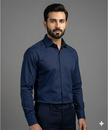 Men's Dress Shirt - Navy Dsh-0292