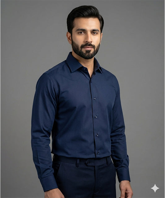 Men's Dress Shirt - Navy Dsh-0292