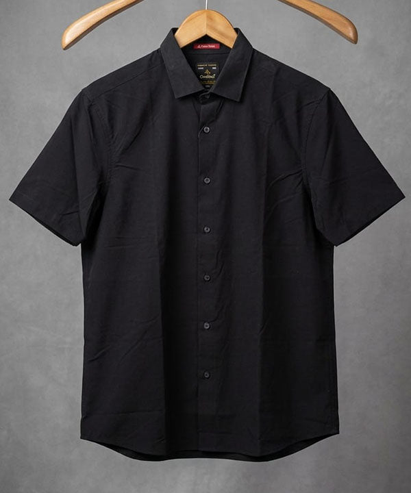 Men's Casual Black Half Sleves Shc-2073