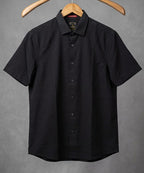 Men's Casual Black Half Sleves Shc-2073