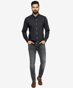 Men's Casual Shirt - Shc-1616 Black Dotted