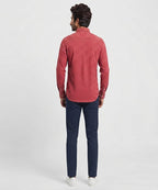 HR Clothing Men's Casual Shirt - Maroon-Stripe Shc-1811 (ORG)(H)