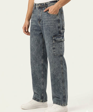 HR Clothing Men's Baggy Carpenter Denim - Jp-2207 NAVY