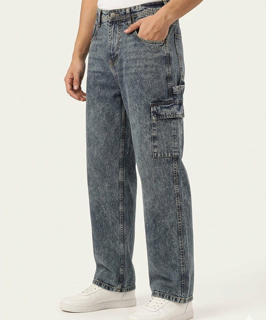 HR Clothing Men's Baggy Carpenter Denim - Jp-2207 NAVY