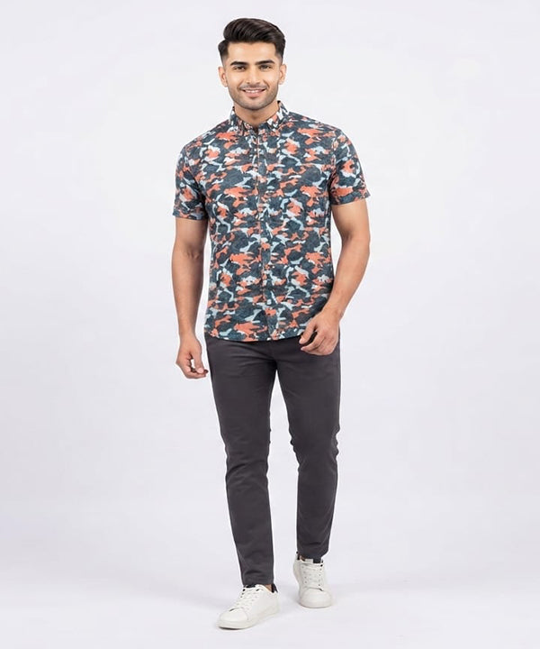 Men's Casual Multi Printed Half Sleves Shc-1778