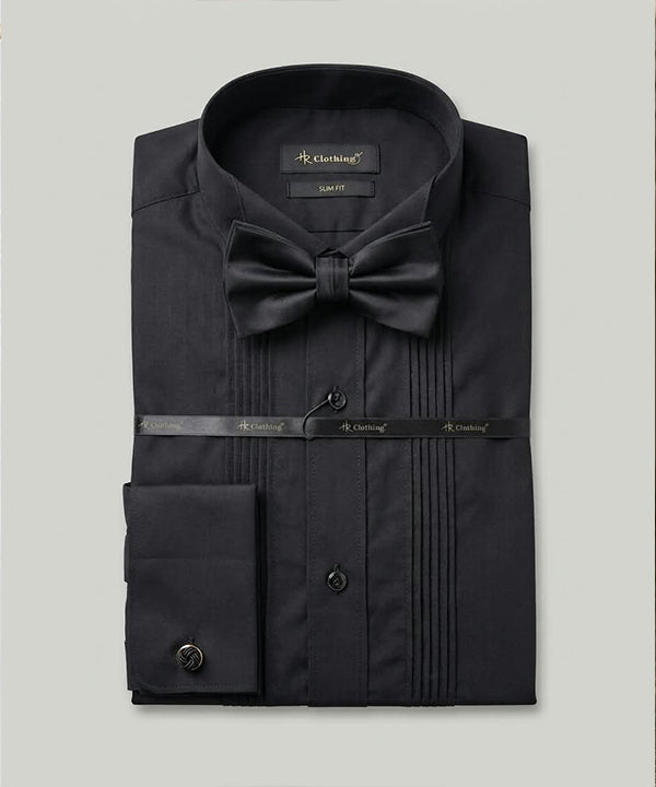 Men’s Tuxedo Black Dress Shirt - DSH-0150
